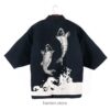 Black Japanese Traditional Koi Print Hanten 2