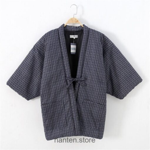 Comfortable Vintage Japanese Striped Hanten 1