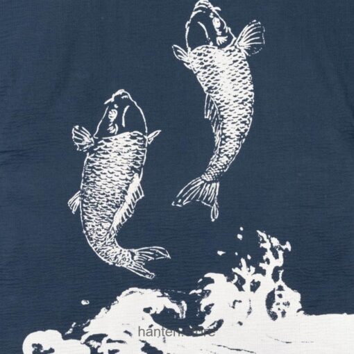 Blue Japanese Traditional Koi Print Hanten 3 Blue Japanese Traditional Koi Print Hanten 3