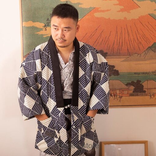 Square Pattern Cozy Japanese Vintage Wave Crest 2 Square Pattern Cozy Japanese Vintage Wave Crest 2