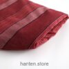 Woman Size Red Traditional Japanese Warm Striped Hanten 15