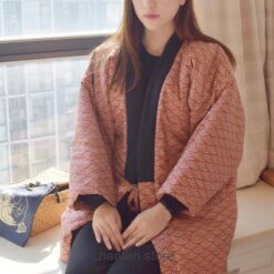 Red Japanese Vintage Wave Crest Hanten 1 Red Japanese Vintage Wave Crest Hanten 1