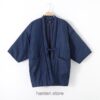 Dark Blue Cozy Traditional Japanese Solid Classic Hanten 2