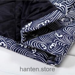 Blue Comfortable Vintage Wave Crest Hanten 7