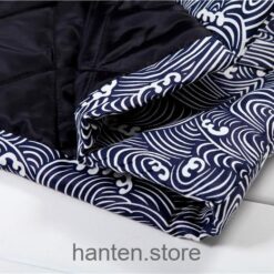 Blue Comfortable Vintage Wave Crest Hanten 7