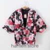 Red Traditional Japanese Winter Vintage Floral Hanten 4