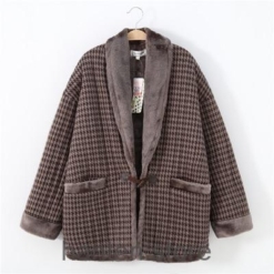 Brown Winter Hanten with Lacing Cotton Kimono Hanten Jacket 2