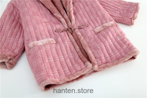 Pink Japanese Kimono Winter Coat Warm Asian Clothing Hanten 4