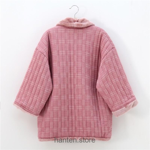 Pink Japanese Kimono Winter Coat Warm Asian Clothing Hanten 5